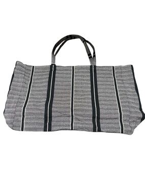 Arket First Production Oversized Beach Tote Bag Cotton Canvas Sweden Striped